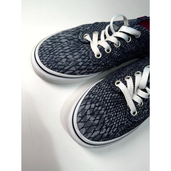 Vans Camden Stripe Womens 7.5 Sneakers Black Gray Jacquard Casual Slip On Shoes - Picture 5 of 7